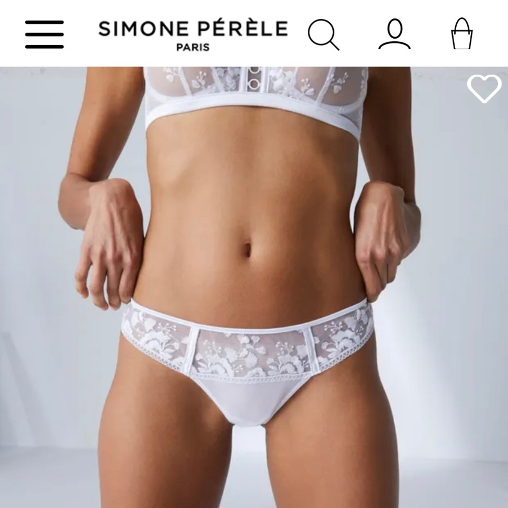 Simone Perele Orphee Tanga Thong white small. NWT